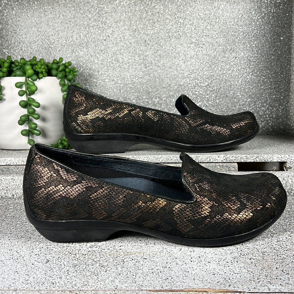 Dansko Olivia Bronze Python Leather Loafers Shoes… - image 2